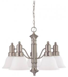 3242 Nuvo Lighting 60/3242 Gotham 5 Light 24-1/2 Inch W Chandelier Brushed Nickel Silver
