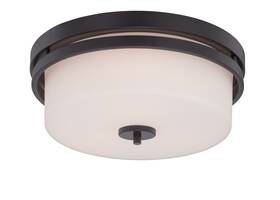 5307 Nuvo Lighting 60/5307 Parallel 3 Light 15 Inch W Flush Mount Drum - Bronze