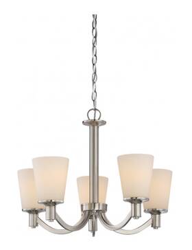 60-5825 Nuvo Lighting 60/5825 Satco - Laguna 5 Light Indoor Chandelier Brushed Nickel Finish