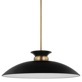7462 Nuvo Lighting 60/7462 Perkins 24 Inch W Pendant - Matte Black / Burnished Brass