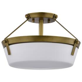 7753 Nuvo Lighting 60/7753 Rowen 3 Light 15 Inch W Semi-flush Ceiling - Brass