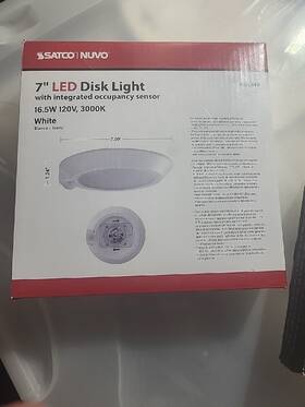 1310 Nuvo Lighting 62/1310 7 Inch Led Flat Disk Light W Motion Sensor 3000k Warm White New
