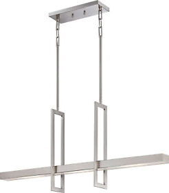 62-136 Nuvo Lighting 62/136 Nickel 36inch.w Integrated Led Linear Chandelier