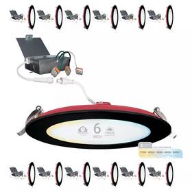 27k-50k Nuwatt 445023184185 6 Inch Black Trim 2hr Fire Rated Canless Select New Construction 15w Inte