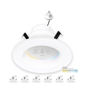 5cct Nuwatt 810066273344 6 Pack 4 Inch Mr16 Retrofit Led Recessed Lighting Selectable 270