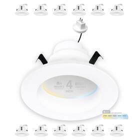 Nw-dl-4-mr16-lv-5ct-wh-12p Nuwatt 12 Pack 4 Inch Mr16 Retrofit Led Recessed Lighting 5cct Selectable 2700k/300
