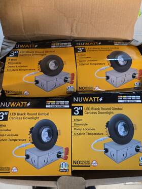 Nuwatt Nw-gmb-3-5ct-blk-r Lot Of 4 3 Inch Black Gimbal Recessed Light