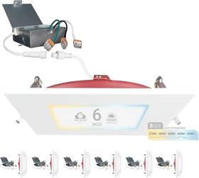 Nw-p-sqdl-6-15w-5ct-fr-wh Nuwatt 6-pack 6 Inch Square Led Recessed Downlight Dimmable 5cct 2-hour Fire Rated