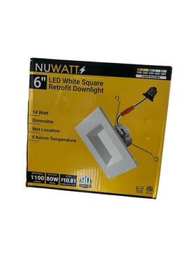 Nuwatt Nw-sq-c6 2 Pack 6 Inch Retrofit Led Square Recessed Lighting 5cct 2700k/3000k