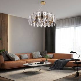 Rj1021 Ocasami 8-lights Modern Crystal Chandelier Flush Mount Pendant Lamp Ceiling Fixture E12