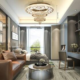 Yl092 Ocasami 32ftft Led Crystal Chandelier Luxury Villa Living Room Long Hall Light Fixture Us