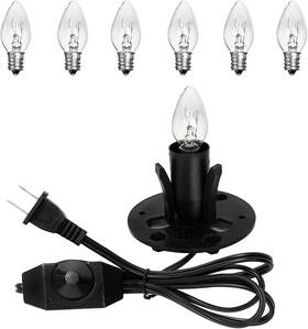 Ohlgt 738626191672 Himalayan Salt Lamp Cord Replacement 1 With 6 Bulbs B Type Base Scoket