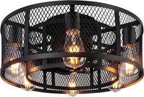 Glx006 Ohniyou Cage Ceiling Fan With Light - 21ftft Farmhouse Flush Mount