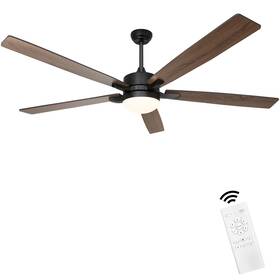 Glx069 Ohniyou 76 Ceiling Fan With Light And Remote - Black Fans
