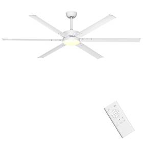 Glx071 Ohniyou 72 Inch Large Industrial Ceiling Fan With Lights Remote Control Whit