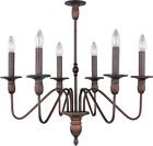 11034oi Oil Towne Maxim 1 Tier Light Bronze Empire 6 Chandelier 5-30 Rubbed