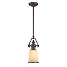 66132-1 Oiled Pendant Industrial Bronze 1 Light Elk Chadwick Traditional