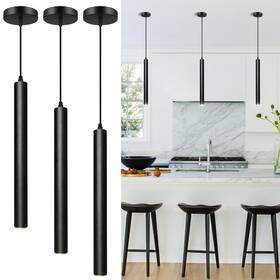 Okeli-mpl-bk-15-3p Okeli Modern Pendant Lights Black Light Fixture Led Minimalist Strip