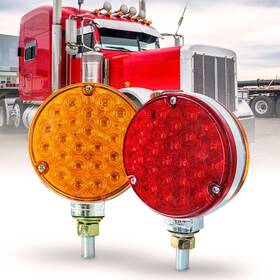 Ledsil0758 Online Led Store True Mods 4 Inch Round 48 Pedestal Fender Light Set For 80 Wide Semi-truck