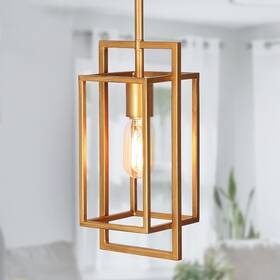 Optimant Lighting 723803748381 New Gold Pendant Modern Antique Golden Geometric Cage Brass Fast Ship
