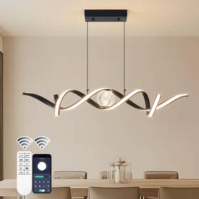 Etl-7771 Oranoor Led Modern Chandeliers For Dining Room 39in Dimmable Black Chandelier Kitche