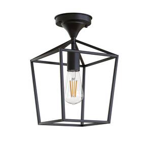 Os-cl029 737633251522 Yansun 7 Inch Black Semi Flush Mount Ceiling Light Farmhouse