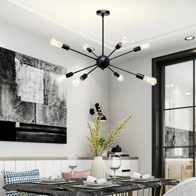 Os-dz013 737633249765 Yansun 8-light Black Sputnik Chandeliers Modern Ceiling