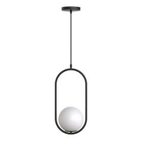 Os-dz132b-n2 737633226537 Yansun 1-light Oval Black Globe Modern Pendant Light Hanging
