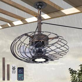 F429-sg Osgner 15 Inch Outdoor Ceiling Fan With Light Waterproof Gazebo Remote Control Dim