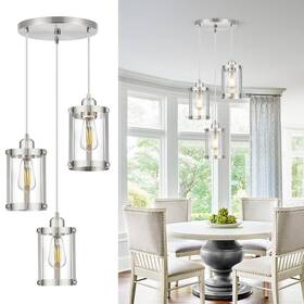 Os-3014 Osimir 3light Pendant Lighting Brushed Nickel Dining Room Chandelier Light Fixture Over