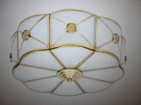 Hg-hjyj-5257-1 Oukaning 13.78 Inch 3-light Gold Modern Flower Shaped Flush Mount Ceiling Light