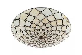 Jzuck55mnshcx Oukaning 19.68 Inch 4-light Light Yellow Tiffany Flush Mount Ceiling With Stained Glass