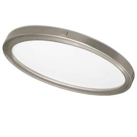 56587113 Oval Flush Mount Ceiling Light 38-watt Dimmable Acrylic Brushed Nickel