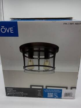 Ove Decors 828796102070 Used Complete. Joakim 2-light Flush Mount