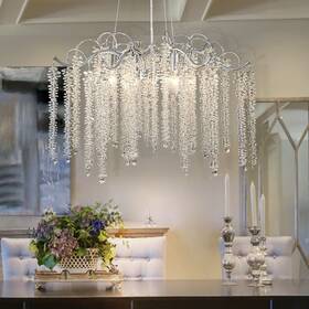 Oyipro 717012469717 6-light 23.6 Inch W Contemporary Luxury Tassel Crystal