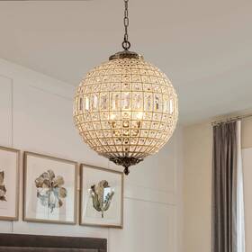 Oyipro 717020213272 1/3/5-light Retro French Crystal Globe Chandelier