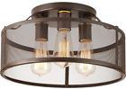 P3452-20 Progress Lighting Flush Mount Light Metal Shade Antique 0785247189007