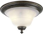 P3641-84 Progress Lighting Espresso Flushmount With Etched Watermark Glass 0785247122998