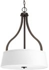 P3905-20 Progress Lighting Chandelier Ceiling Light Antique Bronze Fabric Indoor Home