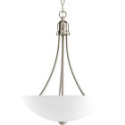 P3914-09 Progress Lighting Brushed Nickel Etched Glass Shaded Chandelier 7449681694680