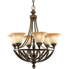 P4017-120 Progress Lighting Antique Seeded Glass Gilded Truffle Finish Chandelier Light
