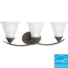 P4328-20 Progress Lighting Antique Bronze Fluorescent Vanity Light Glass 0785247165360