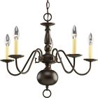 P4355-20 Light Progress Ning Antique Bronze Chandelier Home Candle Sleeves Metal