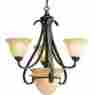 P4415-77 Torino Progress Lighting Collection 4-light Forged Bronze Chandelier 785247146956