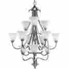 P4419-09 Progress Lighting Torino Modern 12 Light Chandelier Brushed Nickel 785247154845