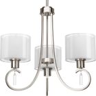 P4695-09 Progress Lighting Chandelier Fixture Glass Shade Brushed Nickel 0785247178797