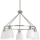 P4722-09 Progress Lighting Chandelier Frosted Prismatic Glass Light Brushed Nickel New