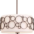 P5014-74 Progress Lighting Mini Chandelier Venetian Bronze Etched Glass 0785247171040