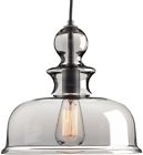 P5332-143 Progress Lighting Pendant Champagne Glass Industrial Steel Graphite 0785247201679
