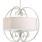 P5336-134 P5336 Progress Lighting Overbrook Light Chandelier With Fabric Shade 785247201532